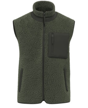 Native Spirit Ecologische uniseks bodywarmer van sherpa | Forest Khaki