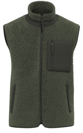 Native Spirit Ecologische uniseks bodywarmer van sherpa | Forest Khaki