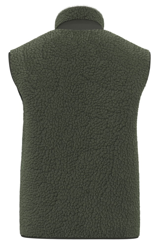 Native Spirit Ecologische uniseks bodywarmer van sherpa | Forest Khaki