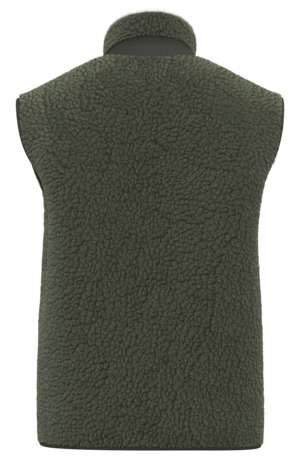 Native Spirit Ecologische uniseks bodywarmer van sherpa | Forest Khaki