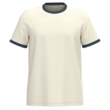 Native Spirit Ringer heren T-shirt zware kwaliteit | Ivory -Washed Navyblue