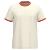 Native Spirit Ringer heren T-shirt zware kwaliteit | Ivory -Washed Paprika