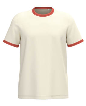 Native Spirit Ringer heren T-shirt zware kwaliteit | Ivory -Washed Paprika