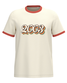 Native Spirit Kies uw eigen jaartal | Ringer heren T-shirt zware kwaliteit | Ivory -Washed Paprika