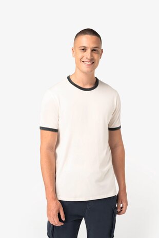 Native Spirit Kies uw eigen Jaartal | Ringer heren T-shirt zware kwaliteit | Ivory -Washed Black