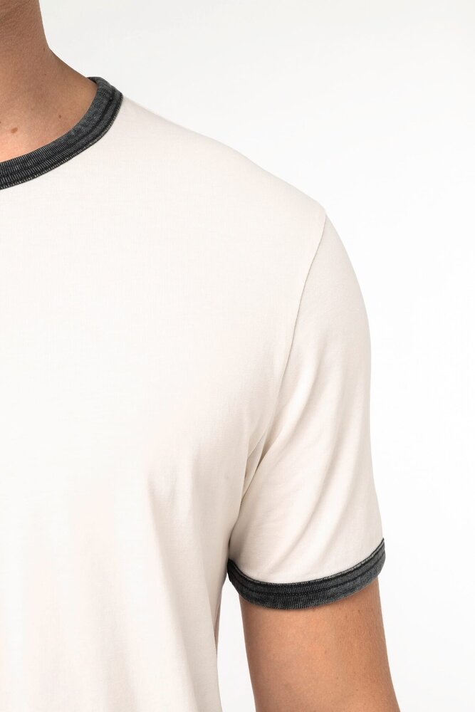 Native Spirit Kies uw eigen Jaartal | Ringer heren T-shirt zware kwaliteit | Ivory -Washed Black