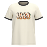 Native Spirit Kies uw eigen Jaartal | Ringer heren T-shirt zware kwaliteit | Ivory -Washed Black