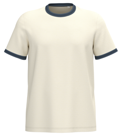 Native Spirit Kies uw eigen jaartal | Ringer heren T-shirt zware kwaliteit | Ivory -Washed navyblue