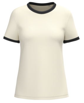 Native Spirit Ringer Dames T-shirt zware kwaliteit | Ivory -Washed Black