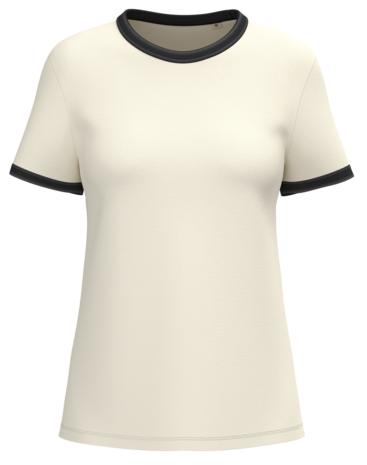 Native Spirit Ringer Dames T-shirt zware kwaliteit | Ivory -Washed Black