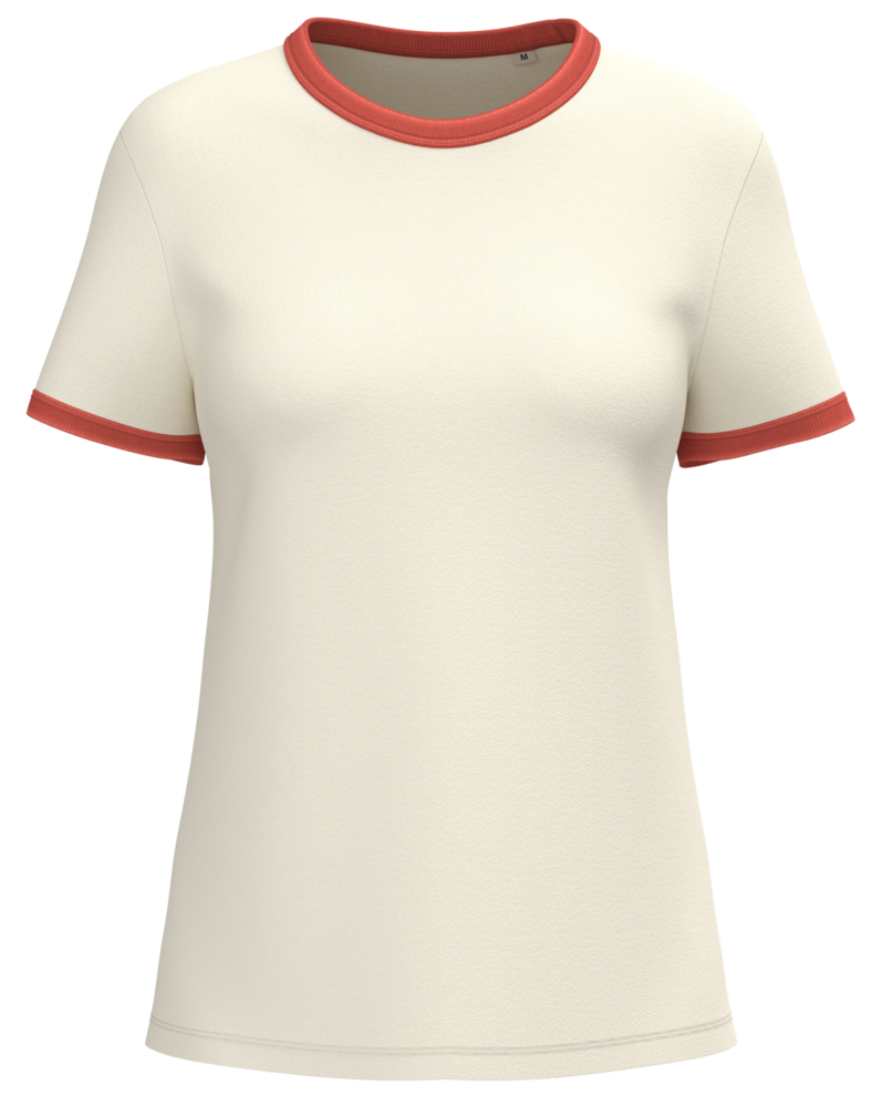 Native Spirit Ringer Dames T-shirt zware kwaliteit | Ivory -Washed Parika