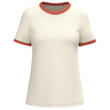 Native Spirit Ringer Dames T-shirt zware kwaliteit | Ivory -Washed Parika