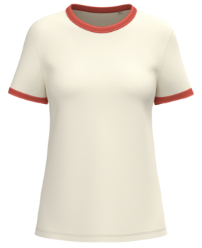 Native Spirit Ringer Dames T-shirt zware kwaliteit | Ivory -Washed Parika