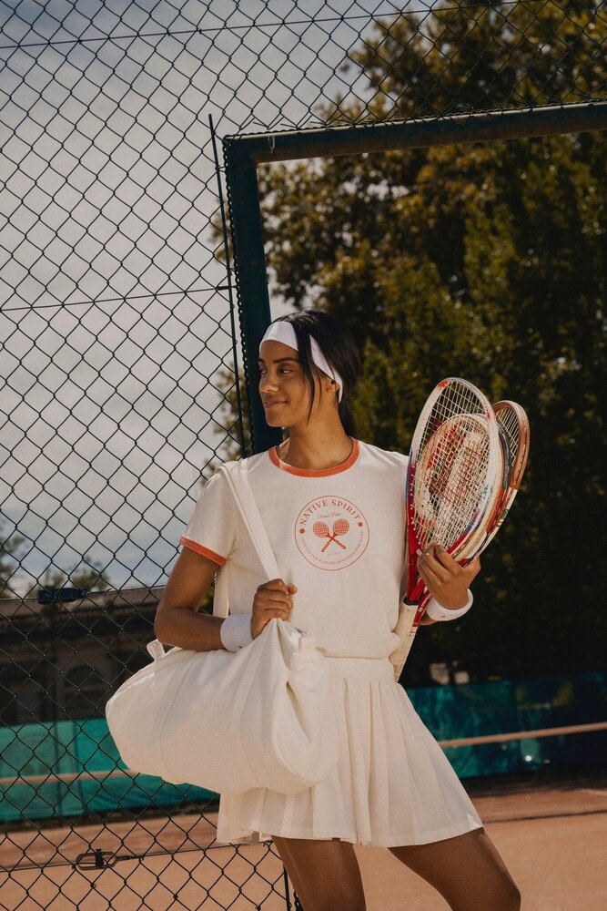 Native Spirit Ringer Dames T-shirt zware kwaliteit | Ivory -Washed Navyblue