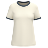 Native Spirit Ringer Dames T-shirt zware kwaliteit | Ivory -Washed Navyblue