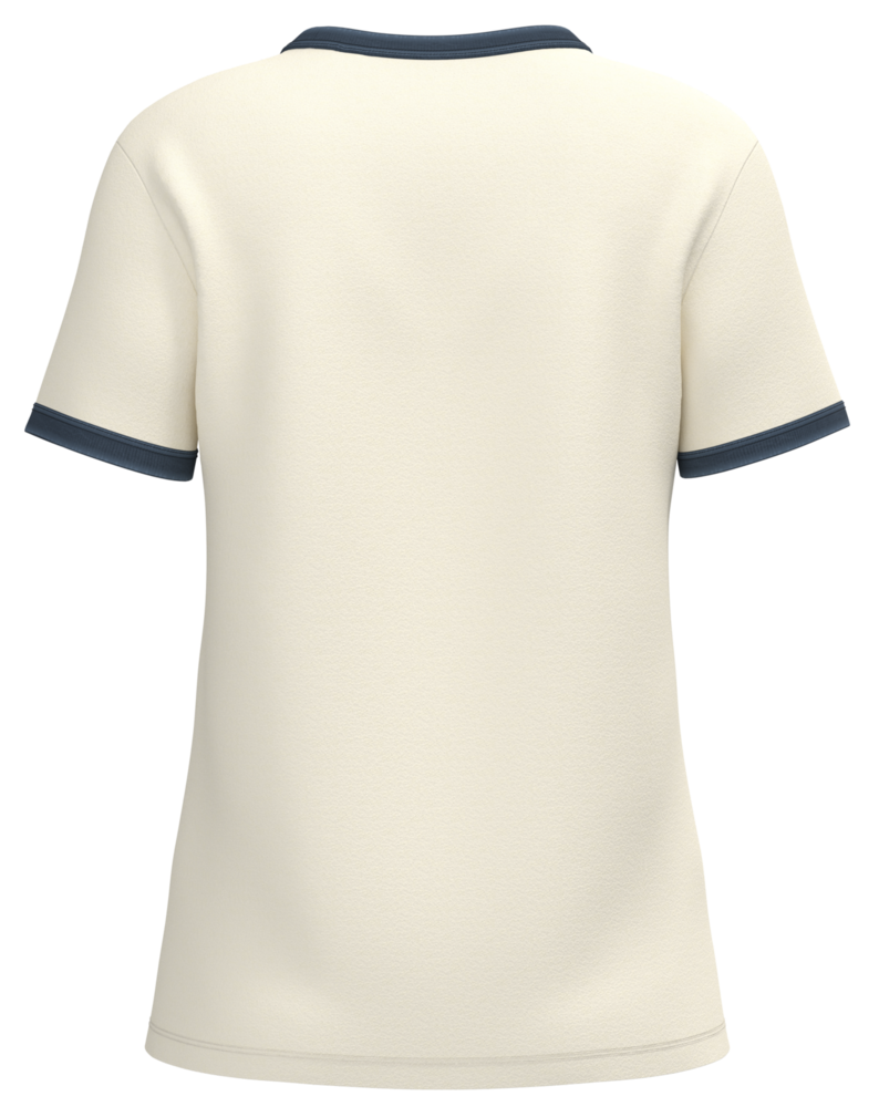 Native Spirit Ringer Dames T-shirt zware kwaliteit | Ivory -Washed Navyblue