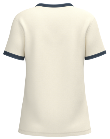 Native Spirit Ringer Dames T-shirt zware kwaliteit | Ivory -Washed Navyblue