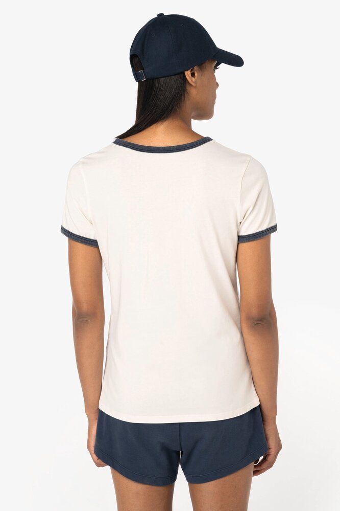 Native Spirit Kies uw eigen Jaartal | Ringer dames T-shirt zware kwaliteit | Ivory -Washed Black