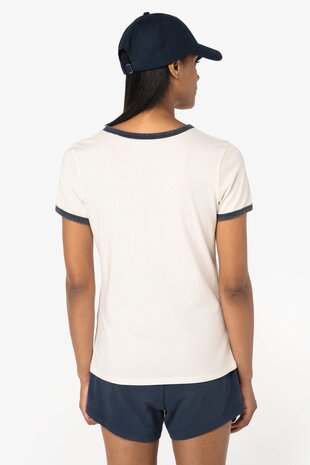 Native Spirit Kies uw eigen Jaartal | Ringer dames T-shirt zware kwaliteit | Ivory -Washed Black