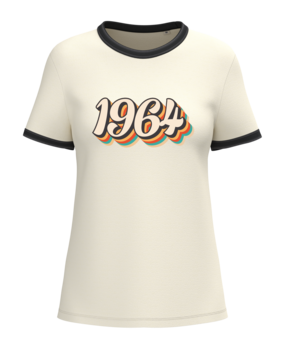 Native Spirit Kies uw eigen Jaartal | Ringer dames T-shirt zware kwaliteit | Ivory -Washed Black