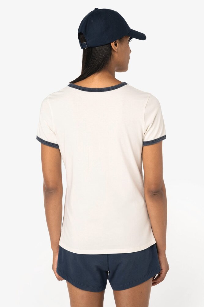 Native Spirit Kies uw eigen Jaartal | Ringer dames T-shirt zware kwaliteit | Ivory -Washed Paprika