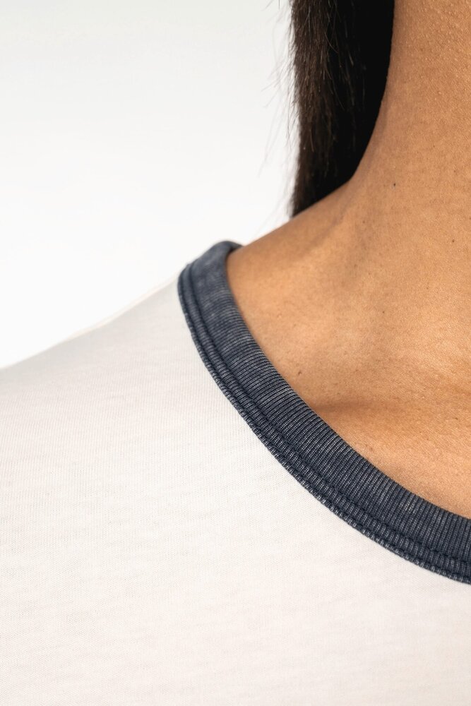 Native Spirit Kies uw eigen Jaartal | Ringer dames T-shirt zware kwaliteit | Ivory -Washed Paprika