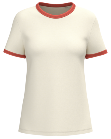 Native Spirit Kies uw eigen Jaartal | Ringer dames T-shirt zware kwaliteit | Ivory -Washed Paprika