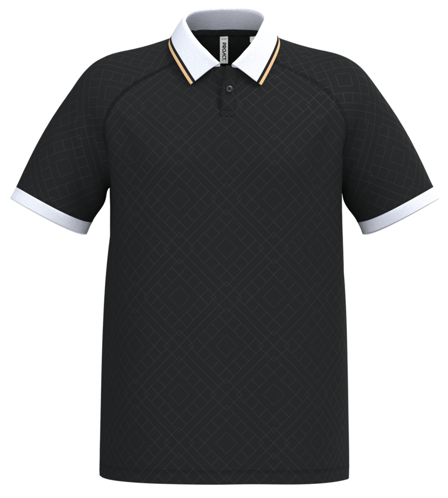 Proact Lifestyle sportpolo uniseks | Black-White-Gold