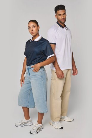 Proact Lifestyle sportpolo uniseks | White-Navy-Gold