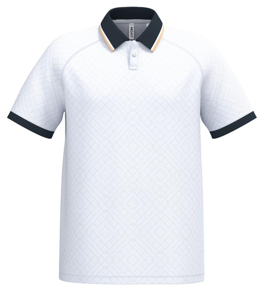 Proact Lifestyle sportpolo uniseks | White-Navy-Gold