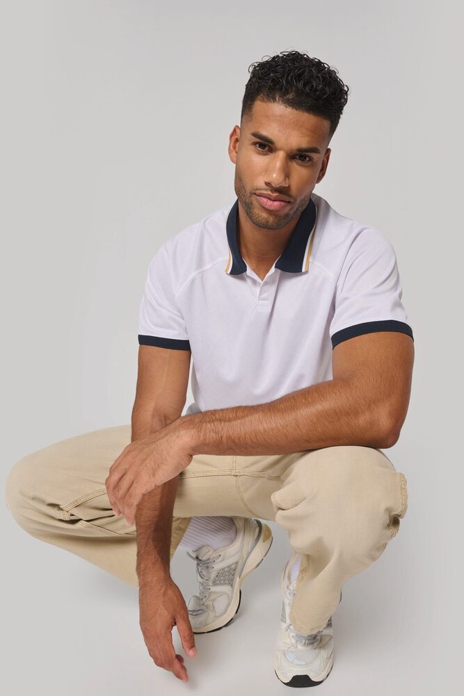 Proact Lifestyle sportpolo uniseks | Red-White-Gold