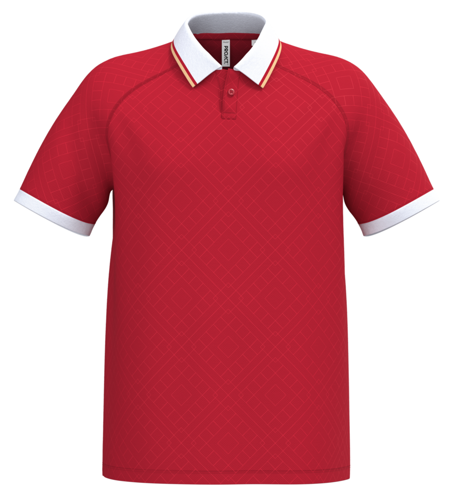 Proact Lifestyle sportpolo uniseks | Red-White-Gold