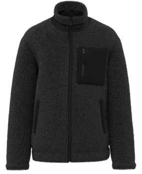 Native Spirit Ecologisch Uniseks Sherpa jasje van 100% gerecycled polyester | Zwart Native Spirit Ecologisch Uniseks Sherpa jasje van 100% gerecycled polyester | Zwart