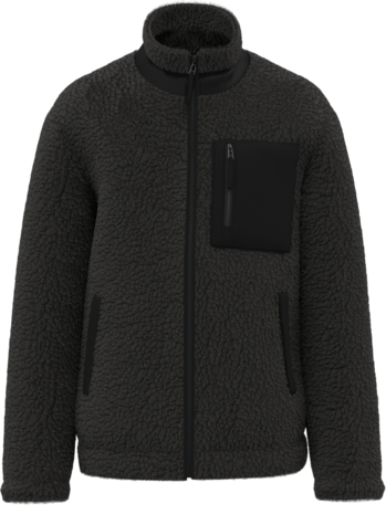Native Spirit Ecologisch Uniseks Sherpa jasje van 100% gerecycled polyester | Zwart Native Spirit Ecologisch Uniseks Sherpa jasje van 100% gerecycled polyester | Zwart