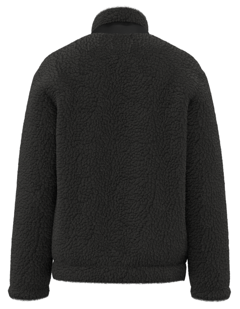 Native Spirit Ecologisch Uniseks Sherpa jasje van 100% gerecycled polyester | Zwart Native Spirit Ecologisch Uniseks Sherpa jasje van 100% gerecycled polyester | Zwart