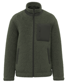 Native Spirit Ecologisch Uniseks Sherpa jasje van 100% gerecycled polyester | Forest Khaki Native Spirit Ecologisch Uniseks Sherpa jasje van 100% gerecycled polyester | Forest Khaki