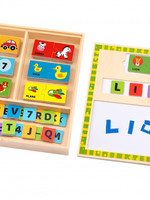 Tooky Toy puzzelbox Letters & Woorden junior 30 cm hout