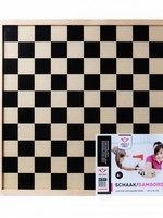 Longfield Games schaak- en dambord 40 x 40 cm zwart/naturel