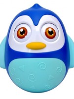 Johntoy tuimelaar Roly Poly pinguïn 12,5 cm blauw