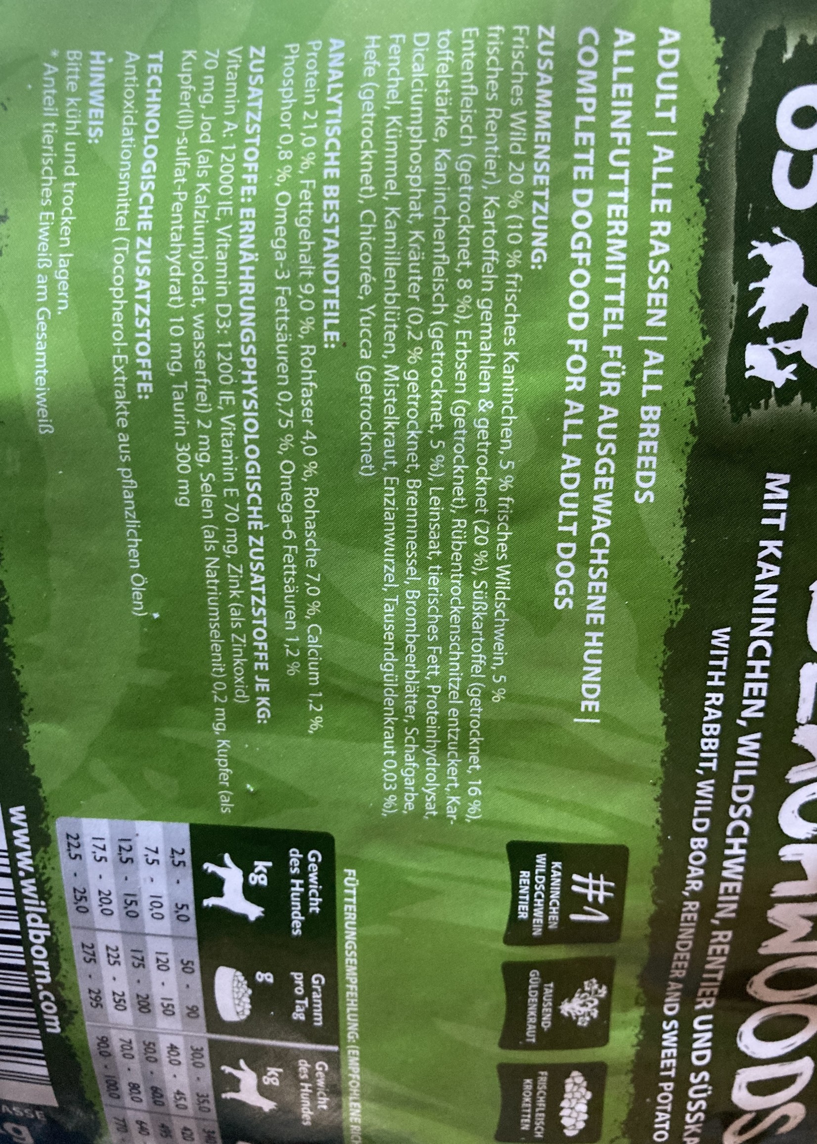 Wild Born konijn, rendier en wild zwijn