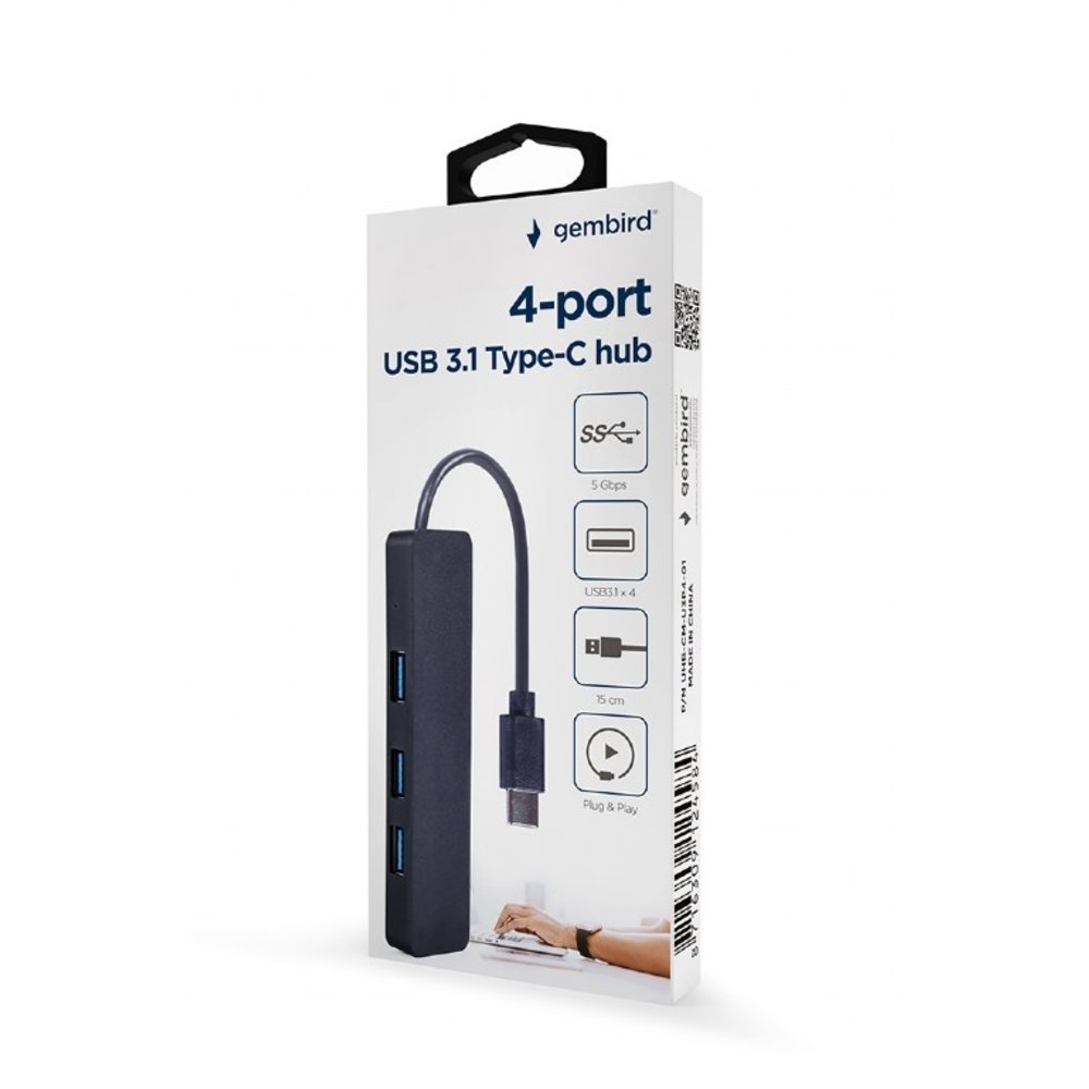 Gembird USB splitter naar 4 (USB 3.1) poorten  (type -C) hub