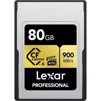 2 jaar Garantie- Lexar CFexpress Pro type A Gold series 80GB-900MB/s *NIEUW*