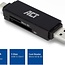 ACT USB 3.2 Card Reader SD/Micro SD USB-C Or USB-A Black