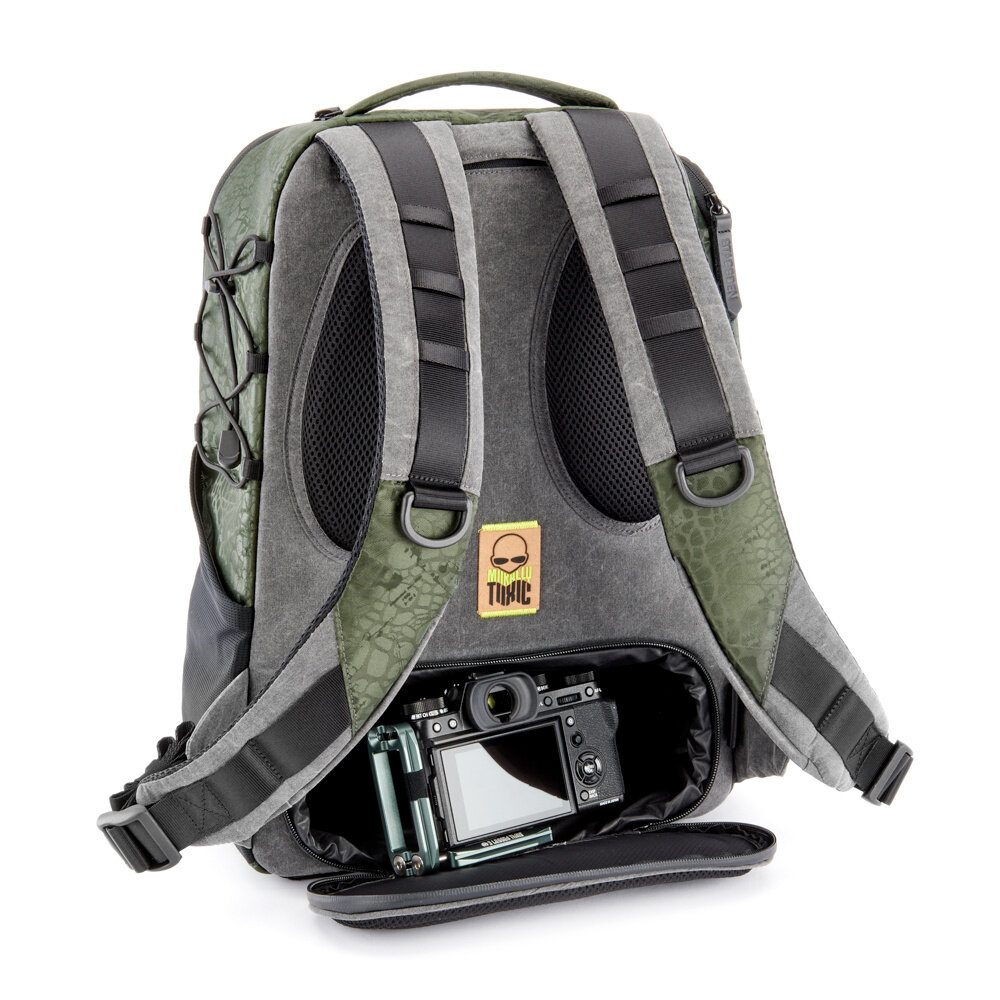 Toxic Valkyrie Camera Backpack M Water Resistant "Frog" Pocket Emerald