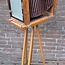 Antieke Houten Straatbord Camera Complete Set met Statief nr. 2659