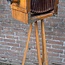 Antieke Houten Straatbord Camera Complete Set met Statief nr. 2659