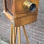 Antieke Houten Straatbord Camera Complete Set met Statief nr. 2659