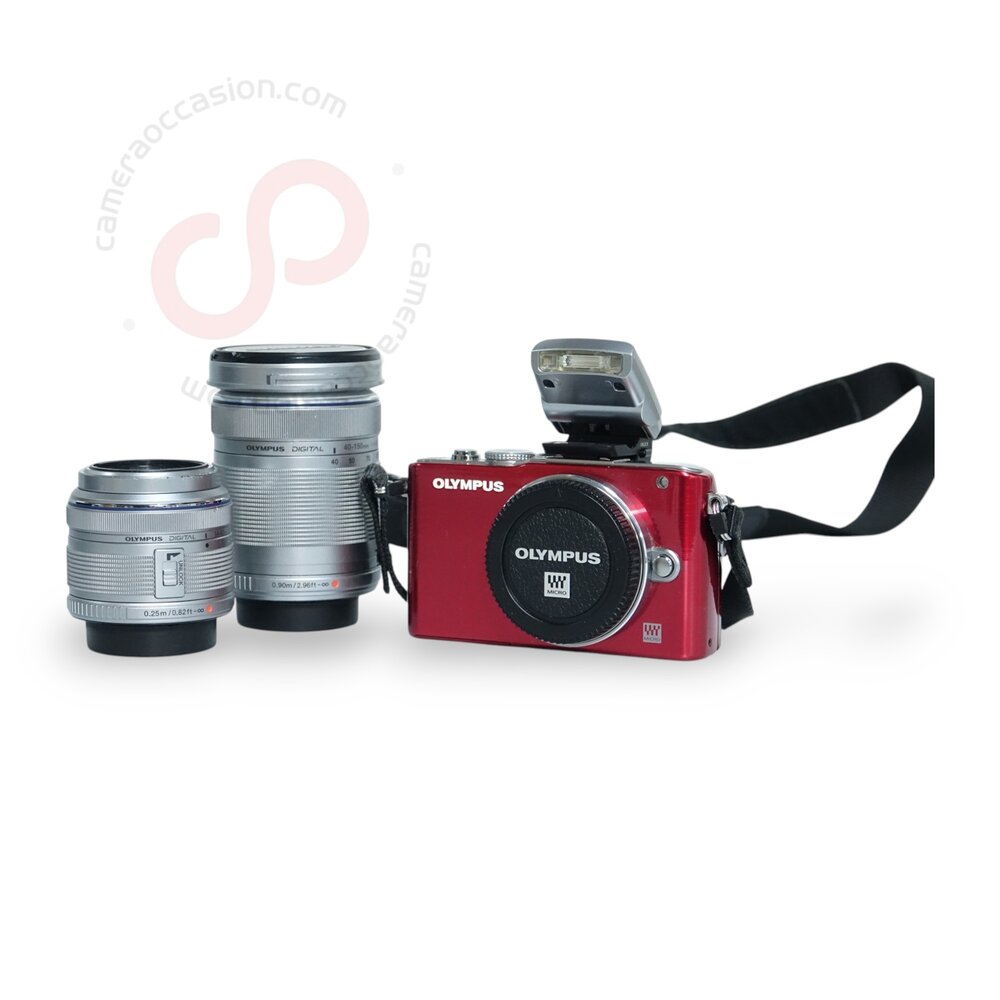 Olympus PEN E-PL3 rood + lenzen + flitser nr. 2192