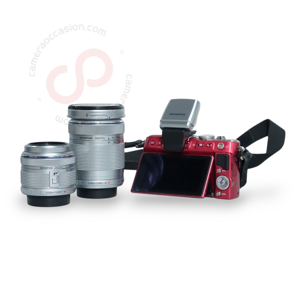 Olympus PEN E-PL3 rood + lenzen + flitser nr. 2192