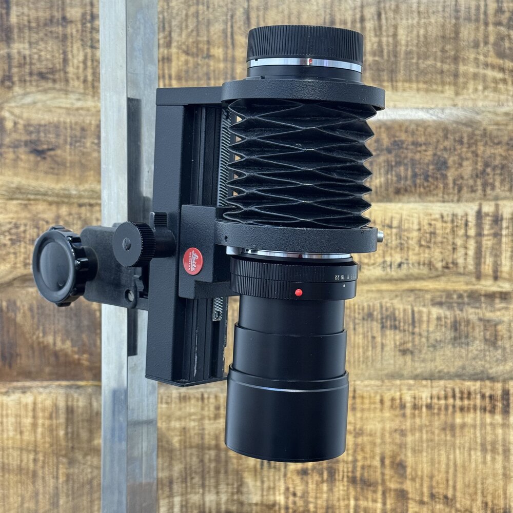 Leica 100mm f4 Macro-Elmar Wetzlar R-Mount Bellow + Standaard nr. 2614